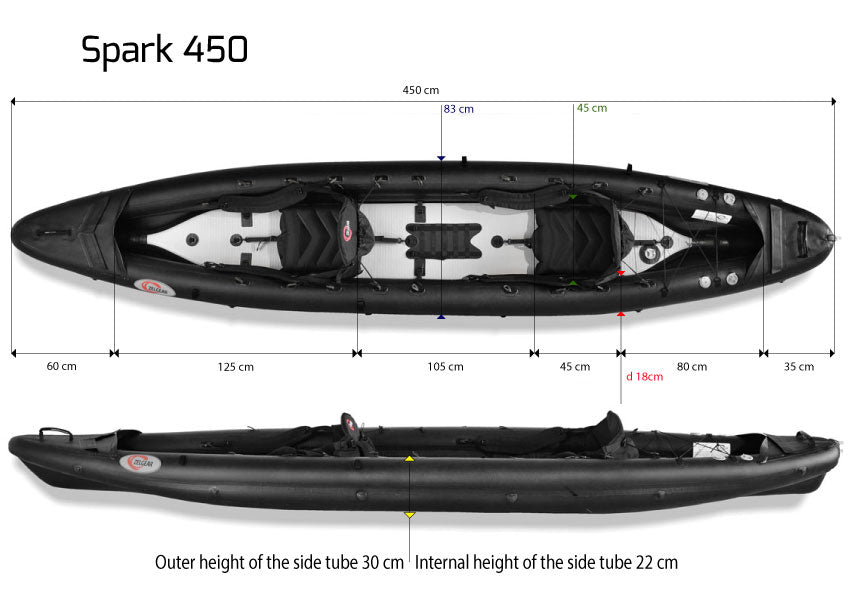 Spark 450 Червоний - Двомісна надувна байдарка