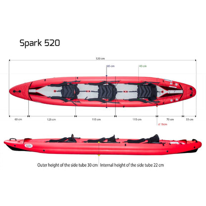 Spark 520 Чорний - Тримісна надувна байдарка