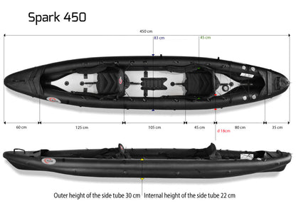 Spark 450 Червоний - Двомісна надувна байдарка